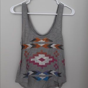 Grey ‘tribal’ crop top